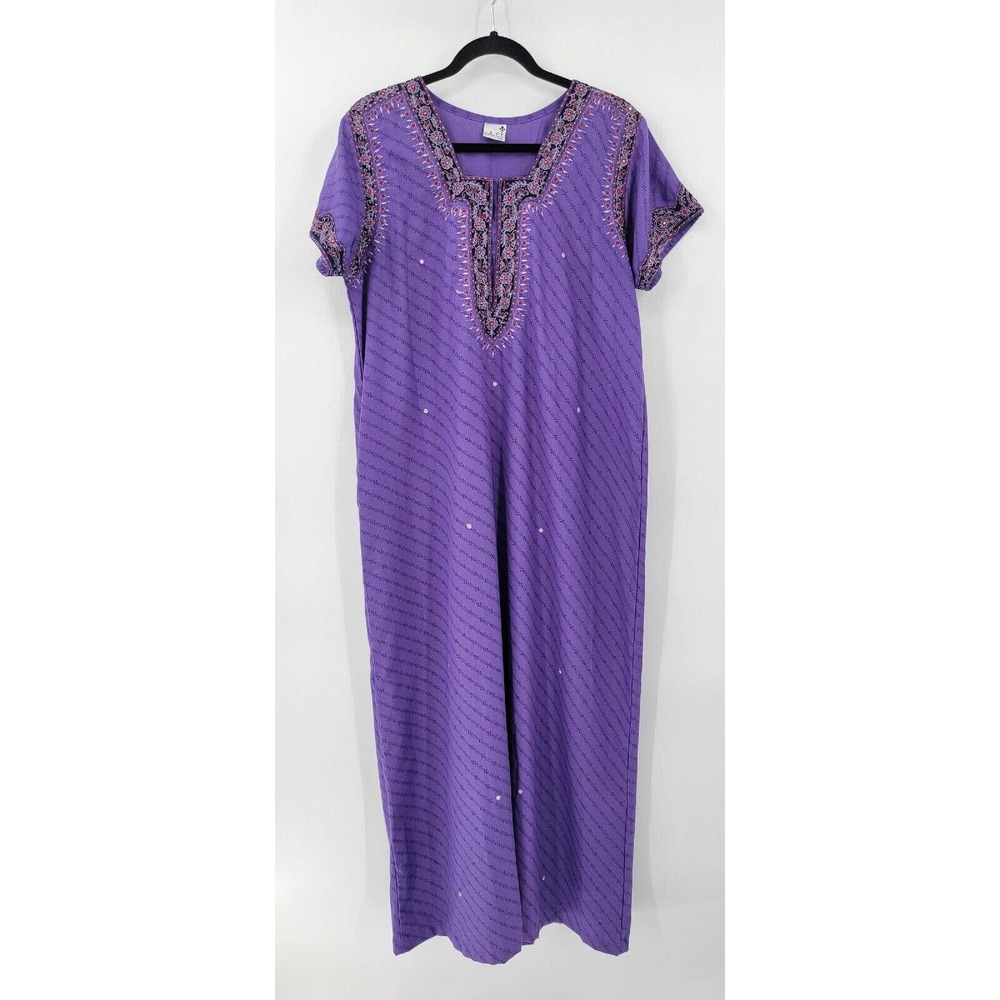 Juliet India Women's One Size Bohemian Kaftan Dress Ethnic Embroidery 1 Pocket